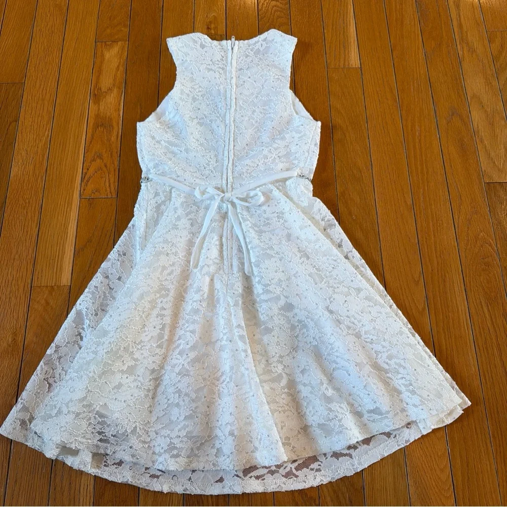 Speechless Sleeveless A-line Party Dress Rhinestone Lace Glitter Girls Sz 7